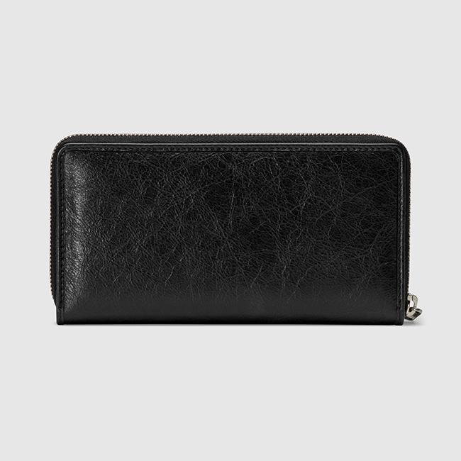 グッチ GUCCI シンプル メタルロゴ レザーメンズ長財布 / ブラック 575988 1GZ0X 1000