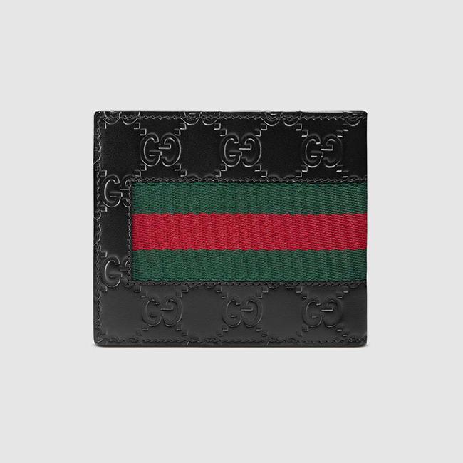 グッチGUCCI  シグネチャー ウェブ 二つ折り財布 408827 CWCLN 1060