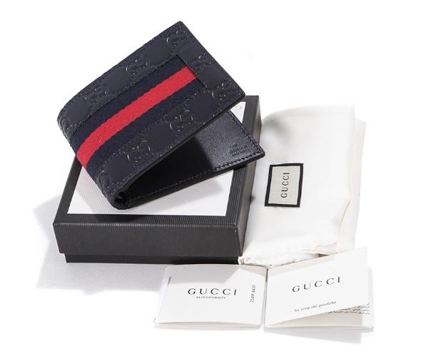 グッチ GUCCI シグネチャー ウェブ 二つ折り財布 408827 CWCLN 8497
