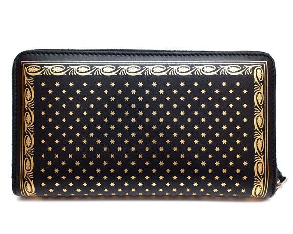 グッチ 財布 GUCCI ファスナー長財布 GUCCY ロゴブラック/ゴールド レザー メンズ レディース 510488 0GUSN 1055