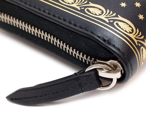 グッチ 財布 GUCCI ファスナー長財布 GUCCY ロゴブラック/ゴールド レザー メンズ レディース 510488 0GUSN 1055