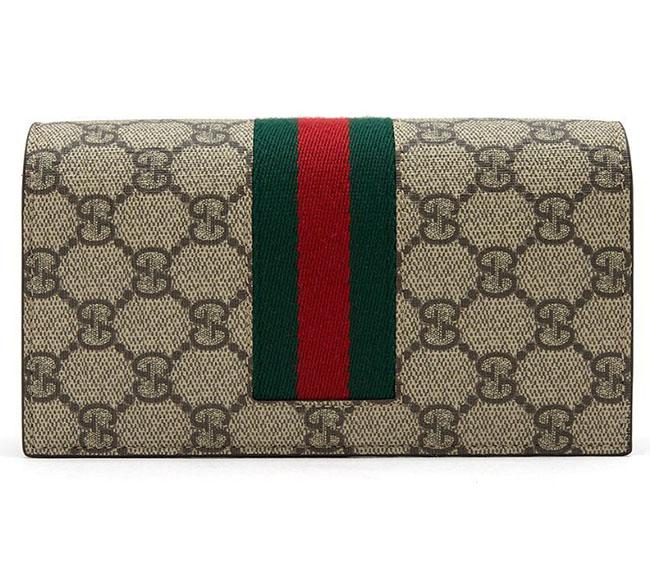 グッチ  GUCCI/ウェブ付き GGスプリーム 二つ折り長財布 408836 KHN4N 9791