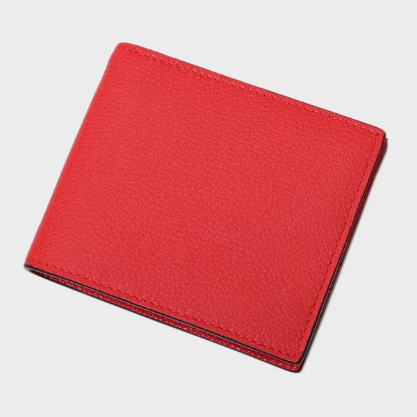 グッチ GUCCI レザー 折財布 ロゴ×レッド [小銭入れなし] [メンズ] 496309 0GCAT 6461