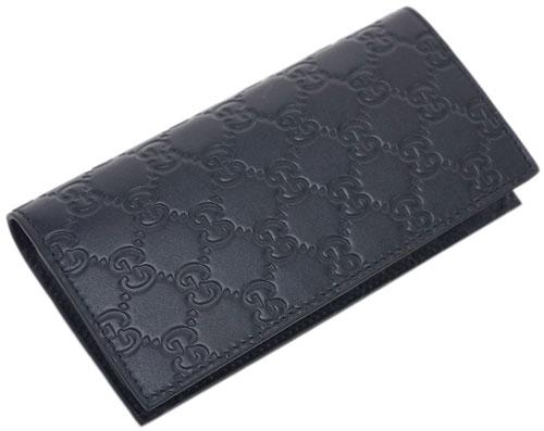 グッチ 財布 GUCCI メンズ 長財布 札入れ マチ付き 小銭入れなし グッチッシマ ネイビー アウトレット 307774 CWC1R 4009