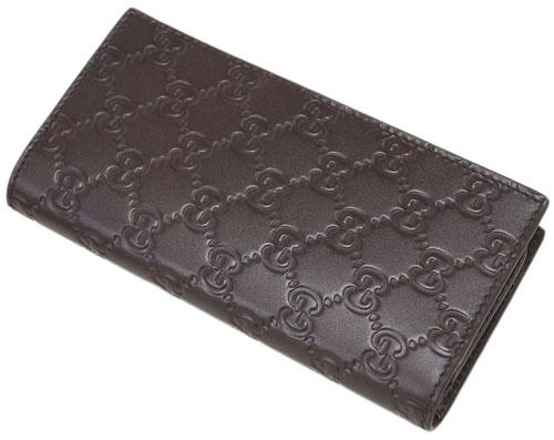 グッチ 財布 GUCCI メンズ 長財布 札入れ マチ付き 小銭入れなし グッチッシマ ダークブラウン アウトレット 307774 CWC1R 2140
