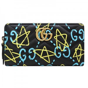 グッチ GUCCI ゴースト GHOST ラウンドファスナー ウォレット 長財布 ブラック [レディース] 448087 DSSCT 8438