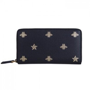 グッチ GUCCI ビー＆スター レザー ラウンドファスナー 長財布 ドキュメントケース ブラック [メンズ][レディース] 495064 DJ2KT 8474
