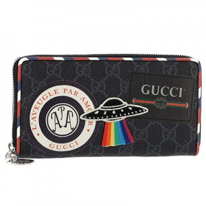 グッチ GUCCI ナイト クーリエ Courrier GGスプリーム ラウンドファスナー 長財布 ブラック×グレー [メンズ] 496342 9F25N 1073