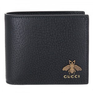 グッチ GUCCI 財布 メンズ 二つ折り 蜂 アニマリエ 小銭入れ有り メンズ 二つ折り財布 ブラック 522915 DJ20T 1000