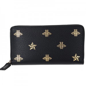 グッチ GUCCI 長財布 メンズ 蜂 Bee Star メンズ ラウンドファスナー長財布 ブラック系 495062 DJ2KT 8474