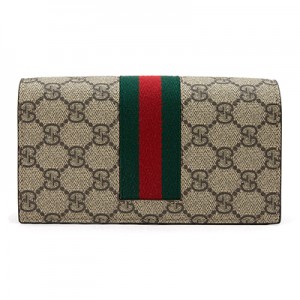 グッチ  GUCCI/ウェブ付き GGスプリーム 二つ折り長財布 408836 KHN4N 9791