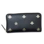 グッチ GUCCI ビー＆スター レザー ラウンドファスナー 長財布 ドキュメントケース ブラック [メンズ][レディース] 495064 DJ2KT 8474