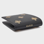 グッチ GUCCI ビー＆スター レザー ウォレット 折財布 [小銭入れなし] ブラック [メンズ] 495055 DJ2KT 8474