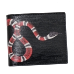 グッチ GUCCI キングスネークプリント レザー ウォレット 折財布 [小銭入れなし] ブラック [メンズ] 451268 DUR1T 1058