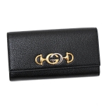 グッチ GUCCI ズゥミ レザー コンチネンタルウォレット 長財布 ブラック [レディース] 573612 1B90X 1000
