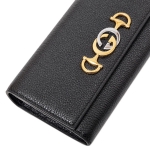グッチ GUCCI ズゥミ レザー コンチネンタルウォレット 長財布 ブラック [レディース] 573612 1B90X 1000