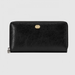 グッチ GUCCI シンプル メタルロゴ レザーメンズ長財布 / ブラック 575988 1GZ0X 1000