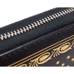 グッチ 財布 GUCCI ファスナー長財布 GUCCY ロゴブラック/ゴールド レザー メンズ レディース 510488 0GUSN 1055