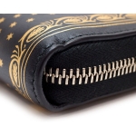 グッチ 財布 GUCCI ファスナー長財布 GUCCY ロゴブラック/ゴールド レザー メンズ レディース 510488 0GUSN 1055