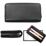 グッチGUCCI  財布 ラウンドファスナー財布 レザー ブラック シルバー金具 459138 CWGRN 1094