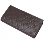 グッチ 財布 GUCCI メンズ 長財布 札入れ マチ付き 小銭入れなし グッチッシマ ダークブラウン アウトレット 307774 CWC1R 2140