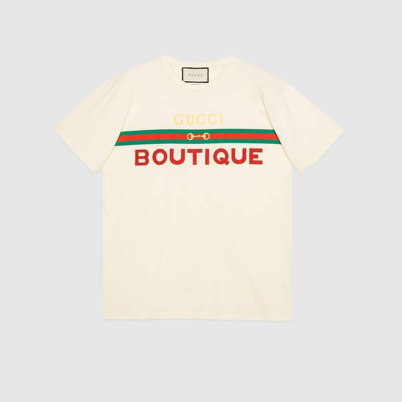 グッチGUCCI unisex オーバーサイズBoutique プリントTシャツ 615044 XJCKY 7136