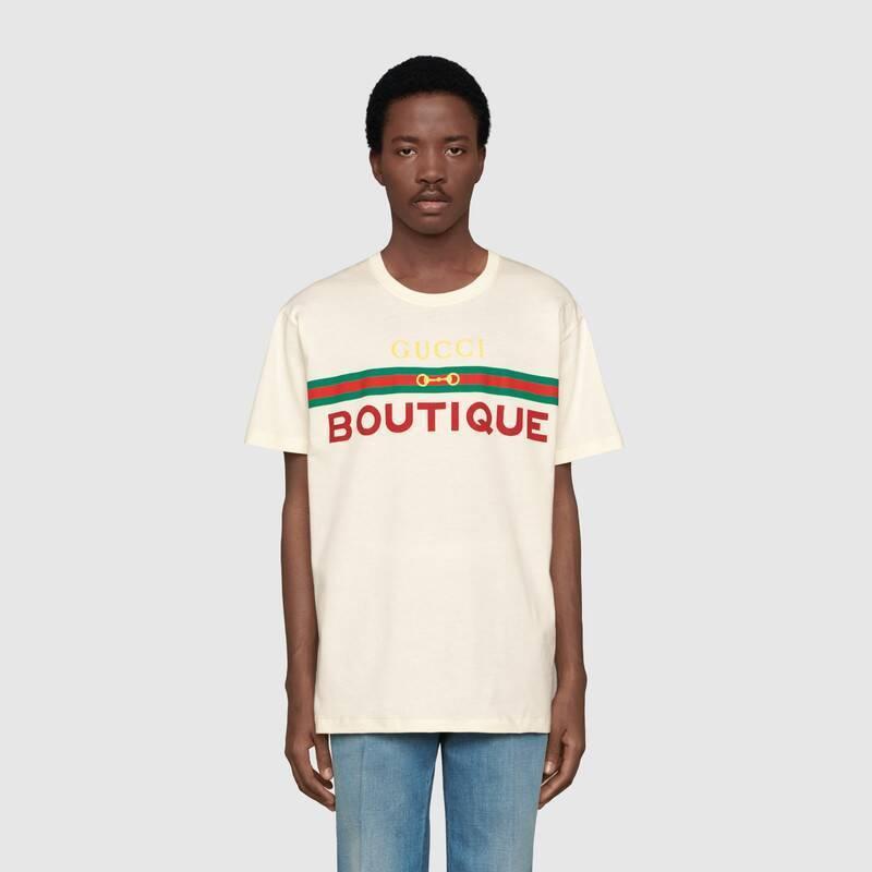 グッチGUCCI unisex オーバーサイズBoutique プリントTシャツ 615044 XJCKY 7136