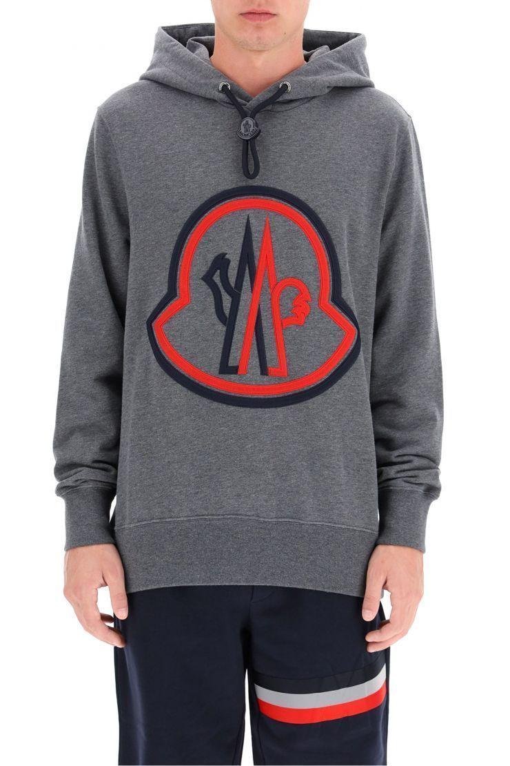 モンクレール  MONCLER トリコロールビッグロゴスウェットパーカー 8G7461080985940
