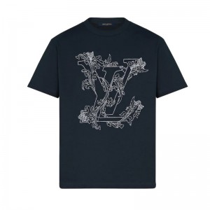 ルイヴィトン LOUIS VUITTON エンブロイダリーフラワーTシャツ 1A89VY
