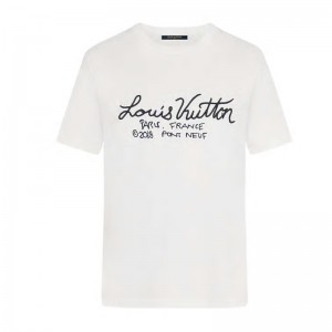 LouisVuittonルイヴィトン シグネチャープリントエンブロイダリーTシャツ 1A7XNG