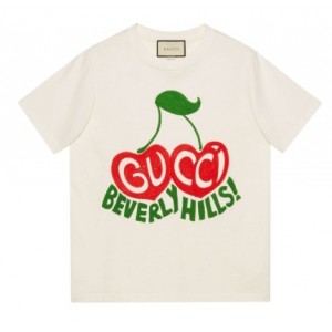グッチ GUCCI BEVERLY HILLS チェリー プリントTシャツ 半袖 ロゴ 580762 XJCRJ 9095