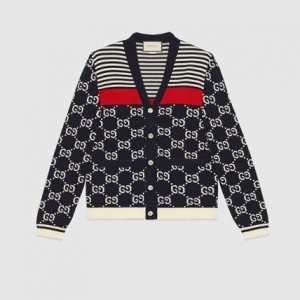 GUCCI グッチ セーター GGストライプ ニットカーディガン 523048 X9I07 4696