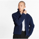 Louis Vuittonルイヴィトン カーディガン ニット LVロゴ ネイビー メンズ 1A89YK