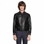 グッチ 【GUCCI】 Webディテール付き レザージャケット ブラック 431343 XG206 1060