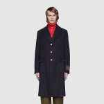 グッチ GUCCI Gucci label エコカシミヤコート BLUE 625863 Z5311 4440