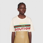グッチGUCCI unisex オーバーサイズBoutique プリントTシャツ 615044 XJCKY 7136