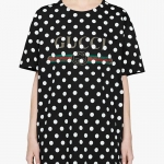 グッチ GUCCI ロゴ ポルカドット プリント Tシャツ ブラック 615044 XJCLK 1082