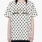 GUCCITシャツ レディース ロゴ ポルカドット プリント 615044 XJCLK 9381