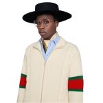 グッチ【GUCCI】ケーブルニット ボンバージャケット ホワイト 599311 XKA32 9133