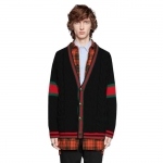 グッチ【GUCCI】オーバーサイズ ケーブルニット カーディガン 黒 497037 X1561 1082
