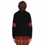 グッチ【GUCCI】オーバーサイズ ケーブルニット カーディガン 黒 497037 X1561 1082