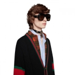 グッチ【GUCCI】オーバーサイズ ケーブルニット カーディガン 黒 497037 X1561 1082
