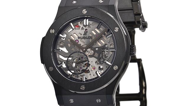 時計ウブロ クラシックフュージョン クラシコ ウルトラシン スケルトン オールブラック 515.CM.0140.CM