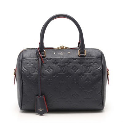 ルイ・ヴィトン LOUIS VUITTON スピーディ バンドリエール 25 モノグラムアンプラント ハンドバッグ レザー ネイビー 2WAY M43501