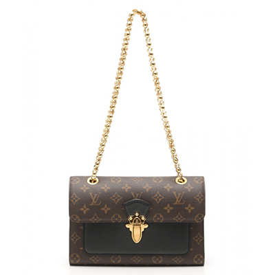 ルイ・ヴィトン LOUIS VUITTON ヴィクトワール モノグラム チェーンショルダーバッグ PVC レザー 茶 黒 M41730
