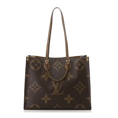 ルイ・ヴィトン LOUIS VUITTON オンザゴーGM ジャイアントモノグラム トートバッグ PVC レザー 茶 2WAY M44576