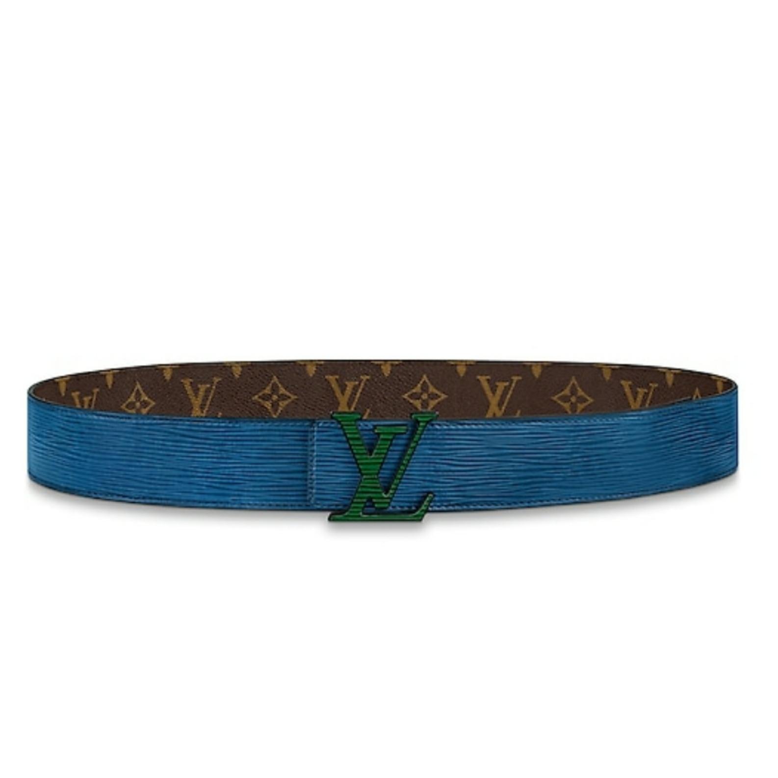 ルイ・ヴィトン LouisVuitton リバーシブル ベルト/エピ ブルー MP109V 