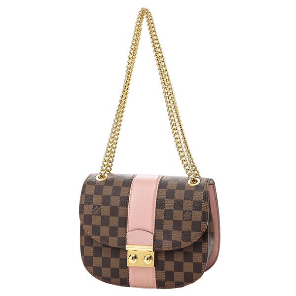 LOUIS VUITTON ルイ ヴィトン ダミエ ワイト チェーンショルダーバッグ アクセサリーポーチ クラッチバッグ セミショルダー N64418
