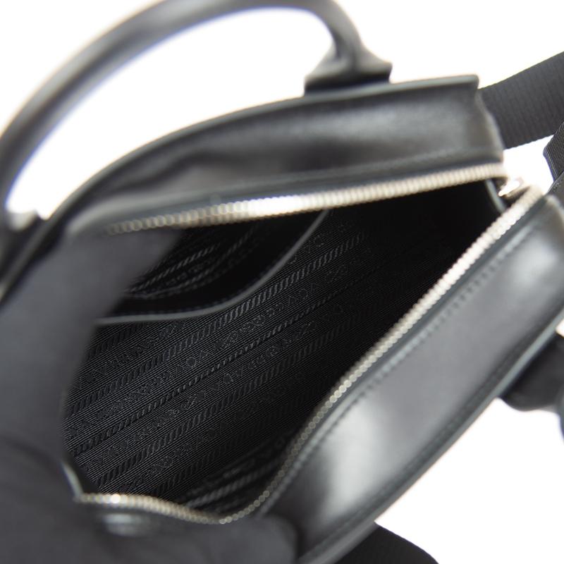 PRADA プラダ モノクローム ショルダー付き 2WAY ハンドバッグ ショルダーバッグ ブラック 1BA269 2ERX F0002