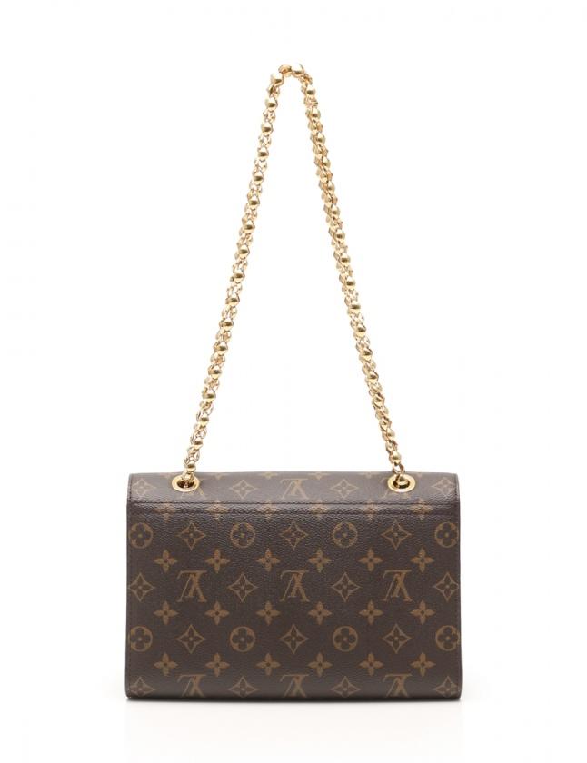 ルイ・ヴィトン LOUIS VUITTON ヴィクトワール モノグラム チェーンショルダーバッグ PVC レザー 茶 黒 M41730